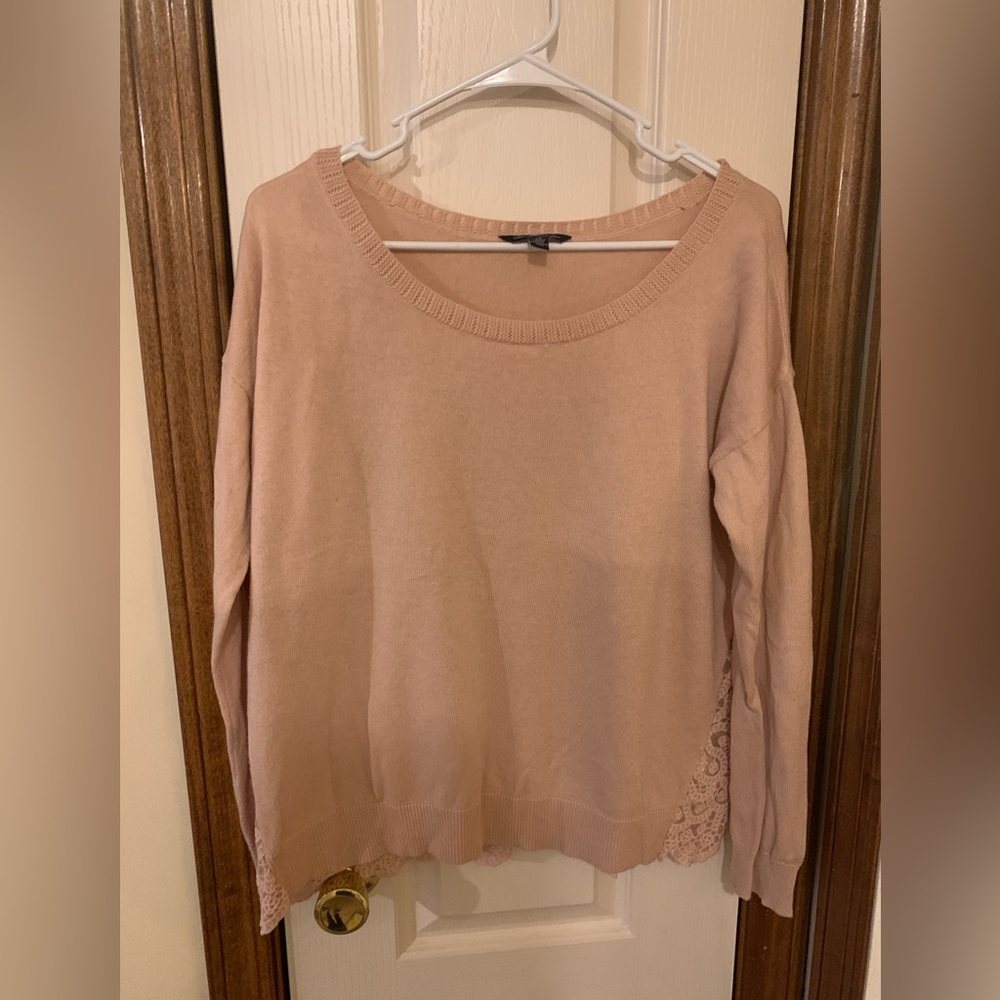 American Eagle pink laced back sweater, size large
